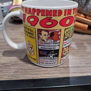 What Happened in 1960's birthday gift ceramic mug white with graphic design